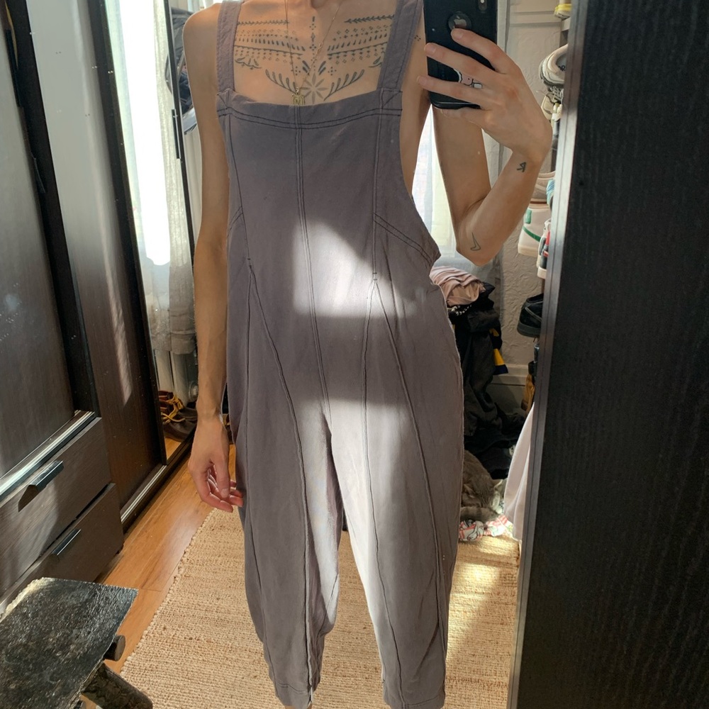 Gray/Mauve Sleeveless Jumpsuit